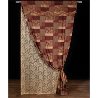 Κουρτίνα eleni (150cm x 280cm) με τούνελ Μπορντώ