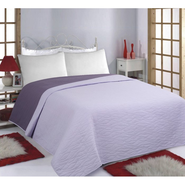 ΚΟΥΒΕΡΛΙ σετ (170cm x 220cm) WAVES lila/purple